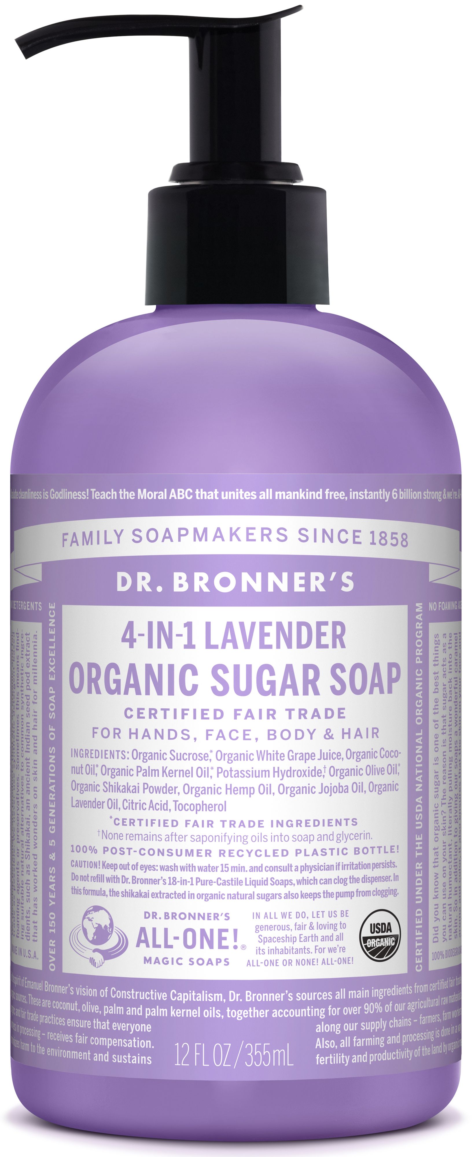 Dr. Bronner's Lavender Shikakai Organic Sugar Soap Gel  355 ml