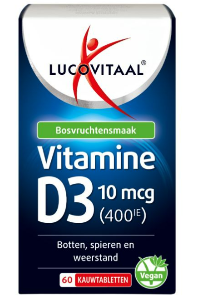 Lucovitaal Voedingssupplementen Vitamine D3 10mcg. 400IE Tabletten  60 Tab