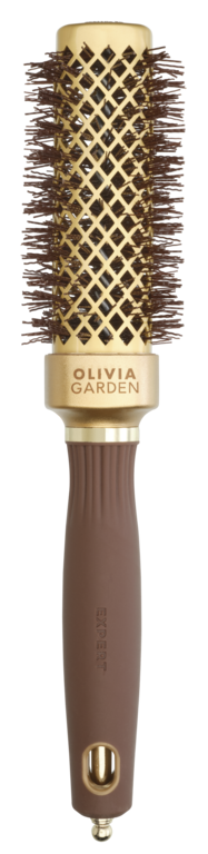 Olivia Garden Expert Blowout Straight Wavy Bristles Gold&Brown Brush Ø30mm Borstel  1 St