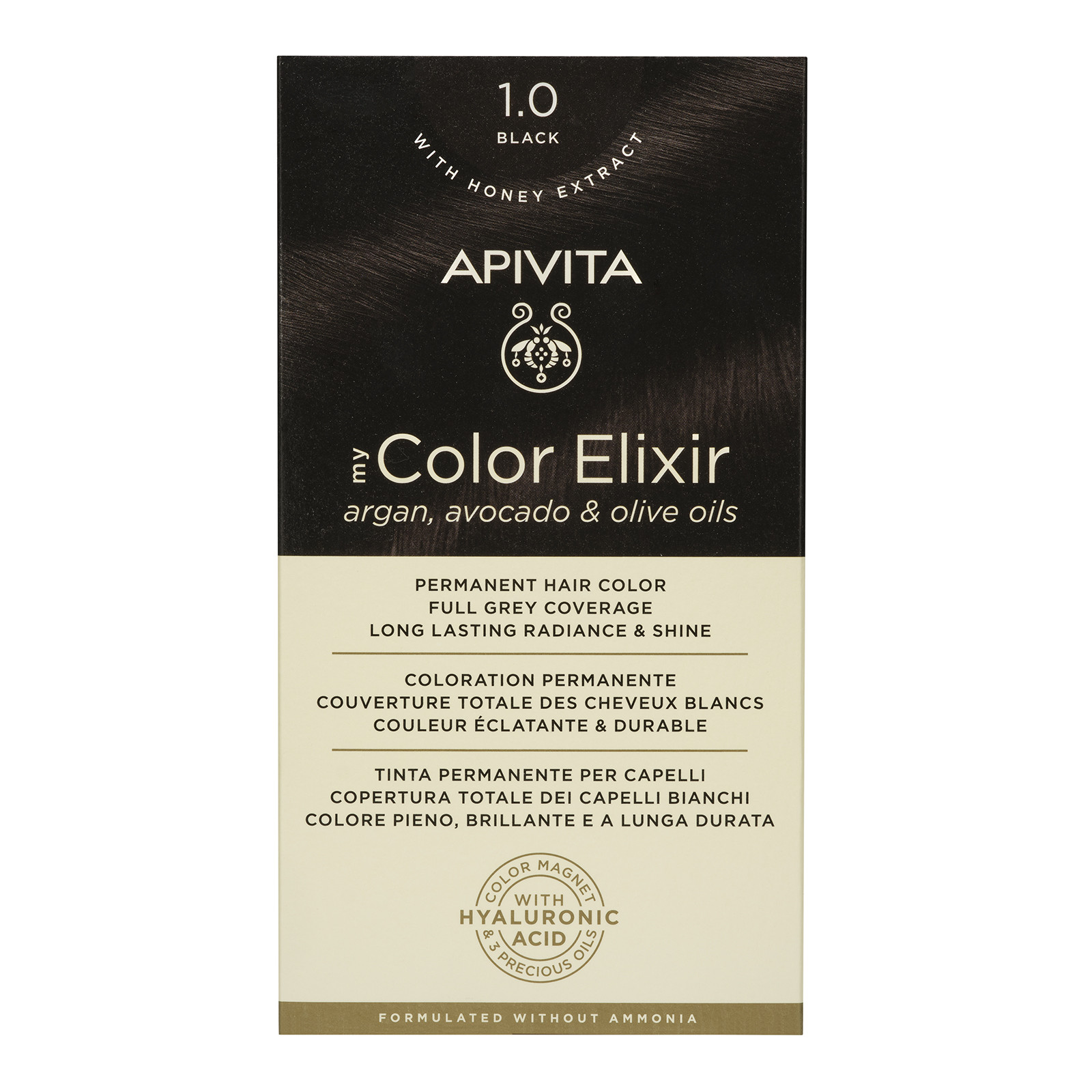 Apivita Color Elixir Permanent Hair Color 1.0 Black 1St