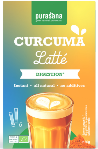 Purasana Curcuma latté 6 x 10 g BIO 60 gr