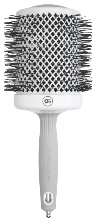 Olivia Garden Expert Blowout Shine Blowout Shine Brush White&Grey Ø80mm Borstel  1 St