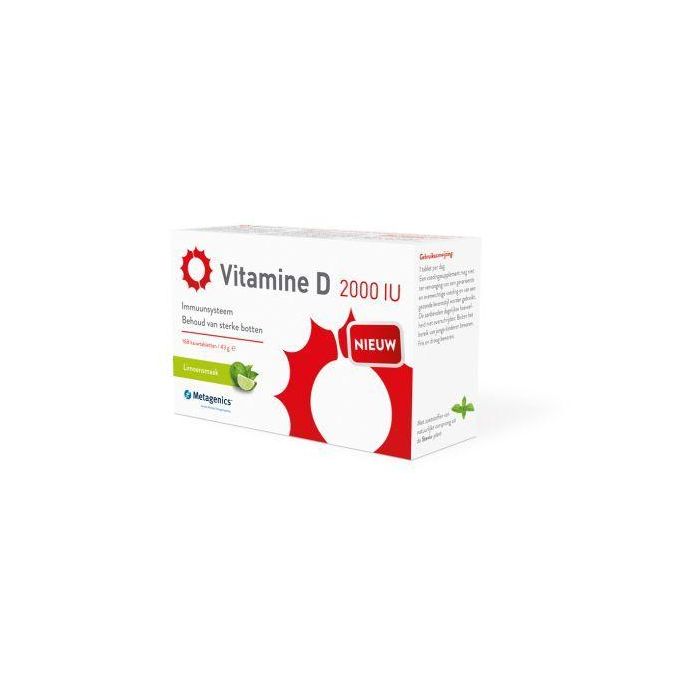 Metagenics Vitamine D Vitamine D 2000IU Kauwtabletten Limoensmaak 168 Tab