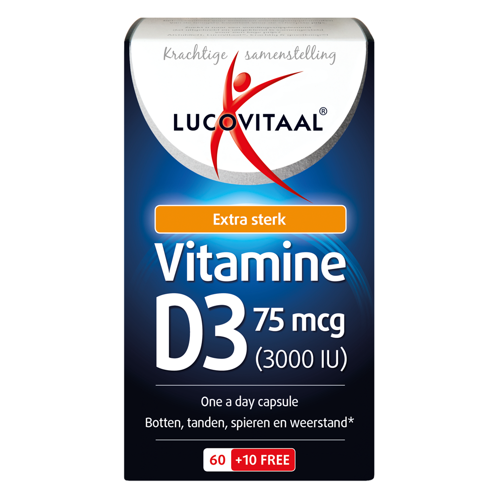 Lucovitaal Voedingssupplementen Vitamine D3 75mcg Capsules Botten/Spieren/Weerstand 80 Cap