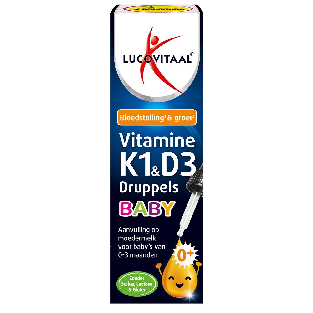 Lucovitaal Voedingssupplementen K1 & D3 Vitamine Druppels Baby Vloeibaar  14.5 ml