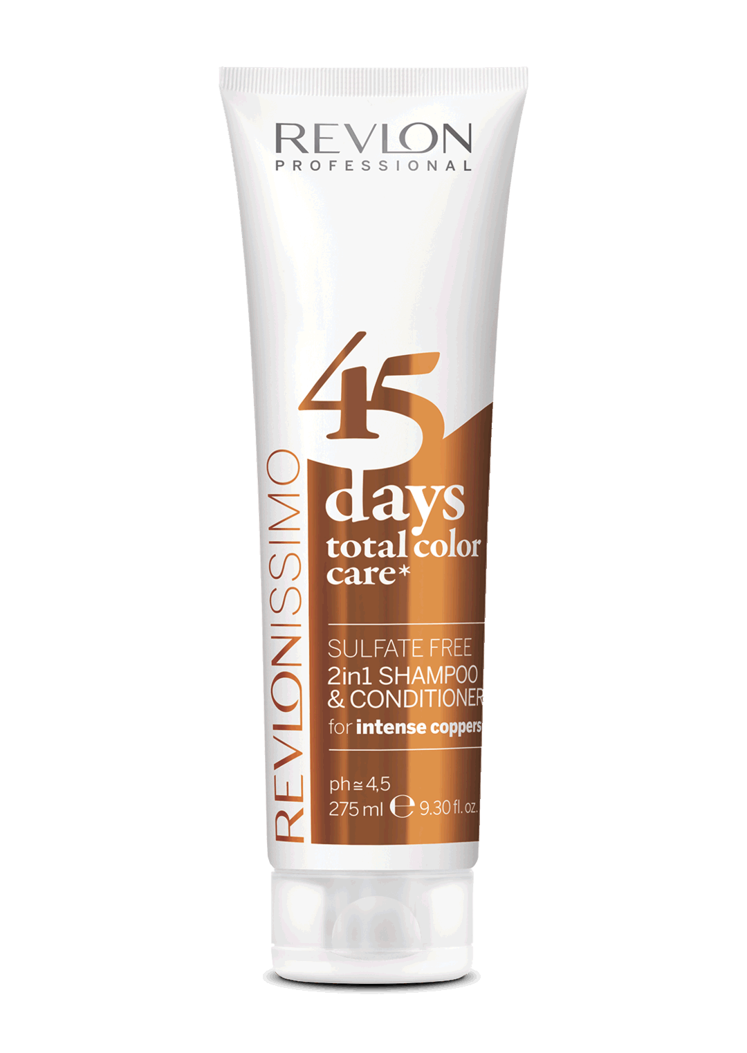 Revlon Revlonissimo 45 Days Total Color Care Sulfate Free Conditioning Shampoo Kleurshampoo  Intense Coppers 275 ml