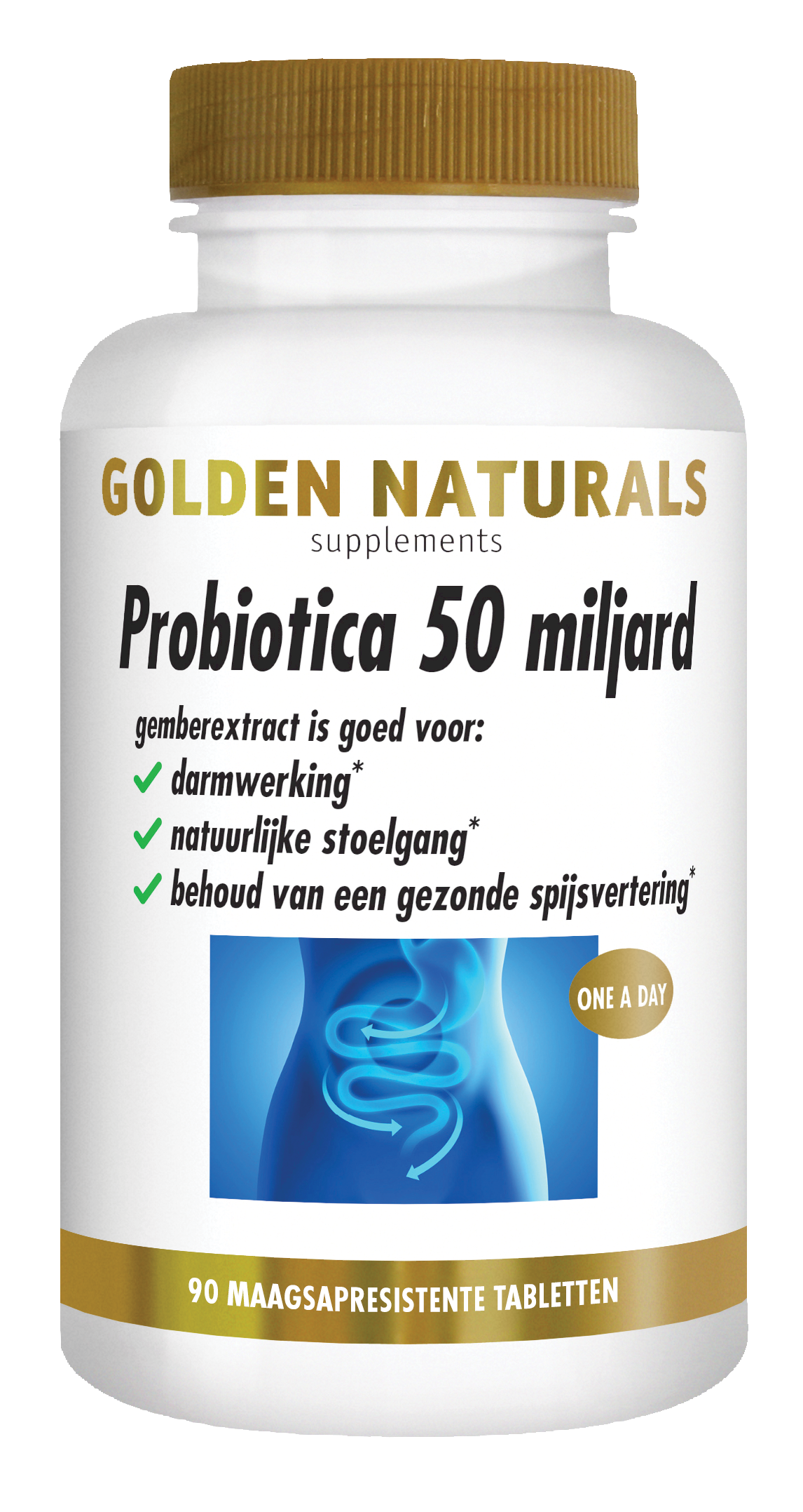 Golden Naturals Supplementen Probiotica Strong 50 Miljard Capsules Darmflora 90 Cap