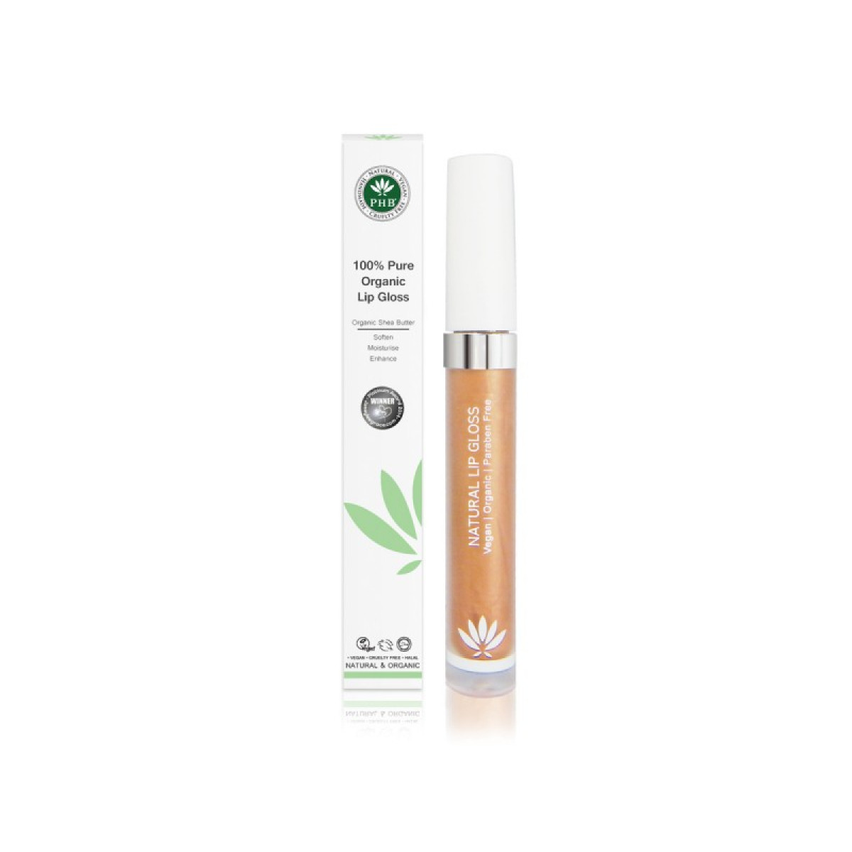PHB Ethical Beauty 100% Pure Organic Lip Gloss Lipgloss Amber 9 gr