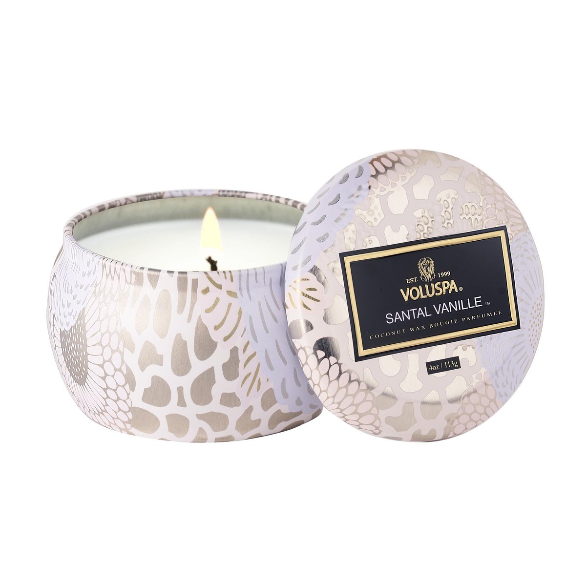 Voluspa Japonica Collection Santal Vanille Mini Tin Candle Geurkaars  113 gr