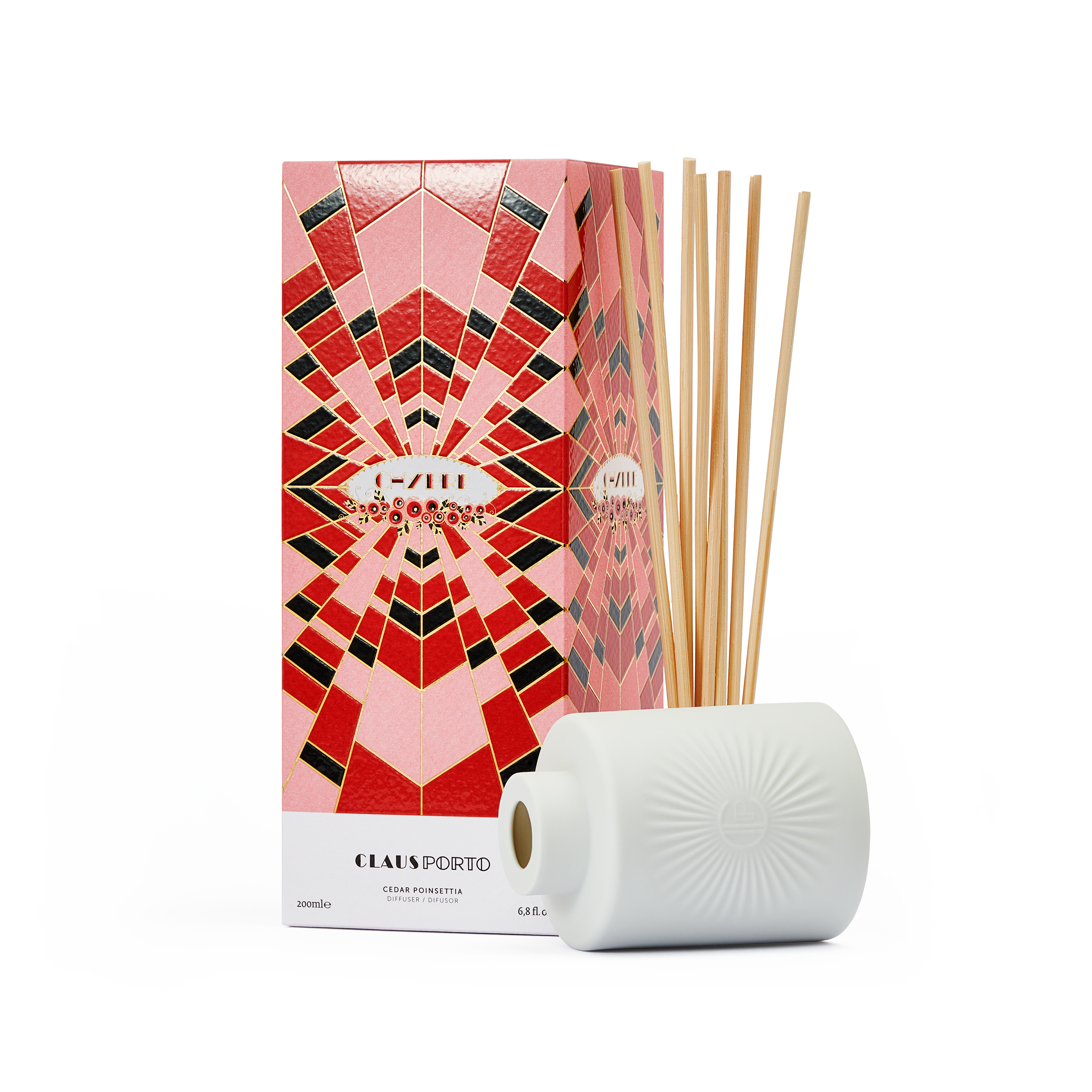 Claus Porto Home Diffusers Chypre Ceder Poinsettia Geurstokjes 200 ml