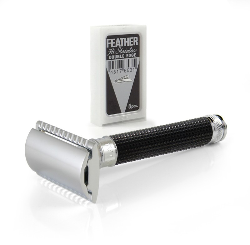 Edwin Jagger Razors Double Edge Safety 3D Diamond Handle Black & Chrome Plated Ref.DE3DBC15BL 1 pièce