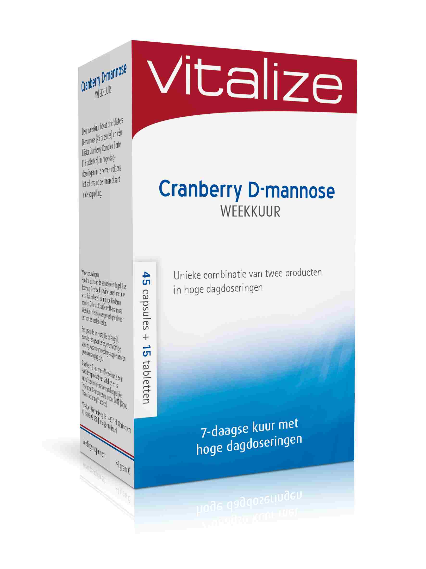 Vitalize D-Mannose Cranberry Capsules 7-Daagse Kuur 60 Cap