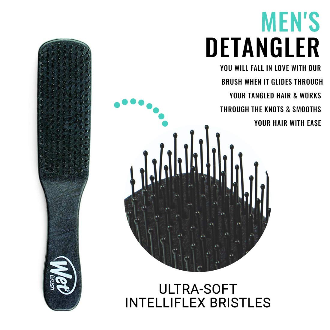 The Wet Brush Men's Detangler Black Leather 1piece