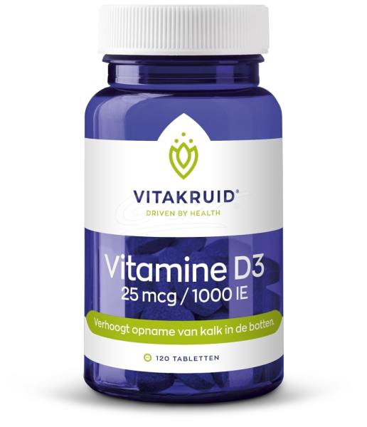 Vitakruid Vitamine D3 25mcg Tabletten Botten 120 Tab