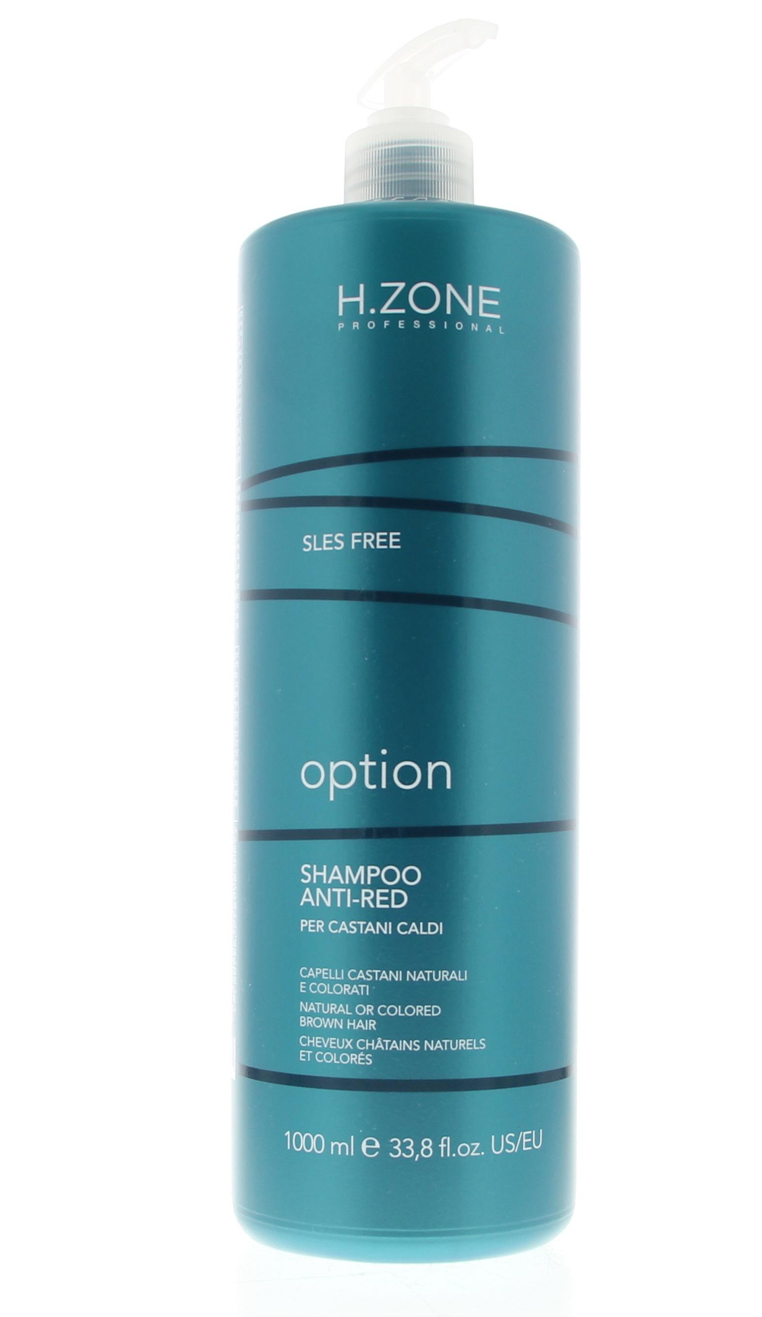 H.Zone Option Anti Red Anti Red Shampoo Ongekleurd bruin haar 1000 ml
