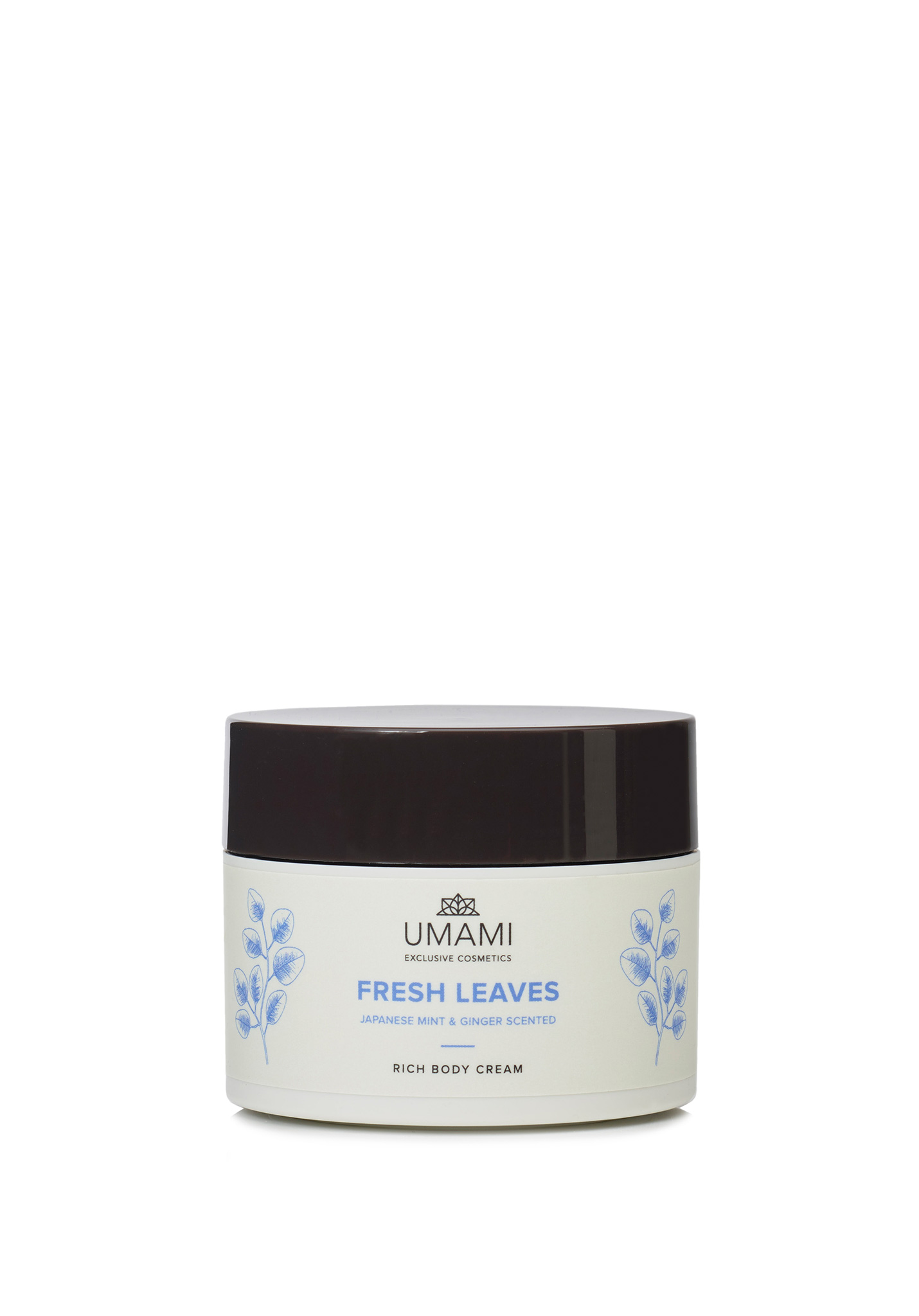 Umami Exclusive Cosmetics Fresh Leaves Crème riche corporelle Menthe japonaise et gingembre 250ml