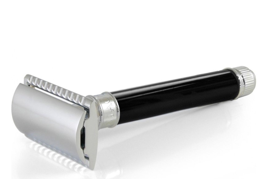 Edwin Jagger Razors Double Edge Safety Extra Long Handle Ebony & Chrome Plated Ref.DEL8614BL 1 pièce