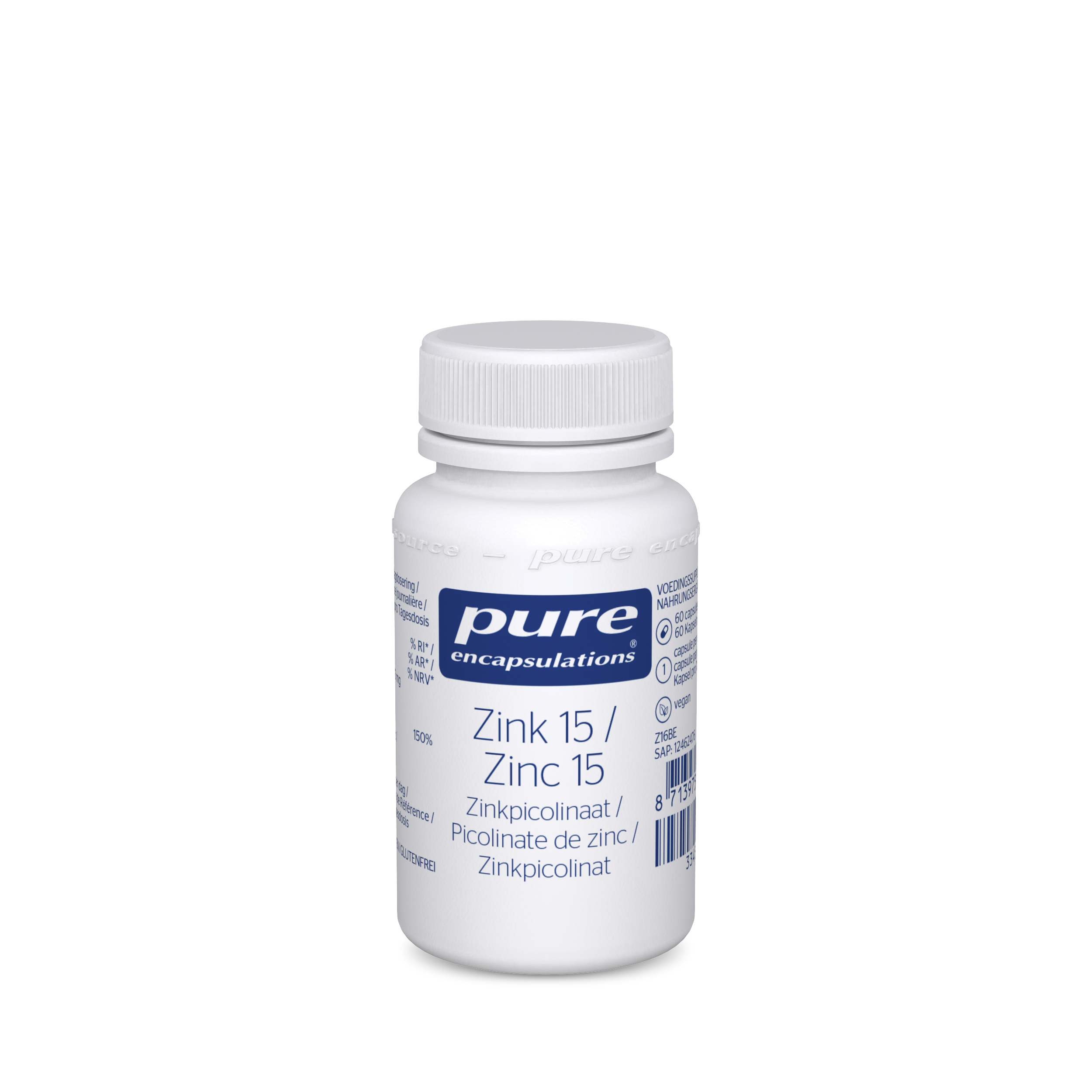 Pure Encapsulations Zink 15 Zinkpiconilaat Capsules Zinkpiconilaat 60 Cap