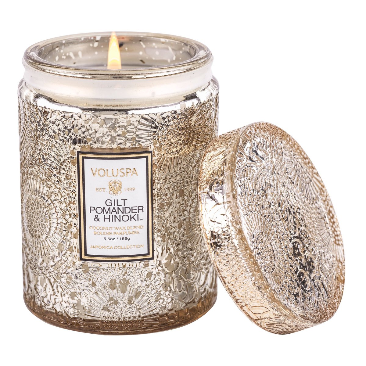 Voluspa Japonica Collection Gilt Pomander & Hinoki Small Jar Candle Geurkaars  156 gr
