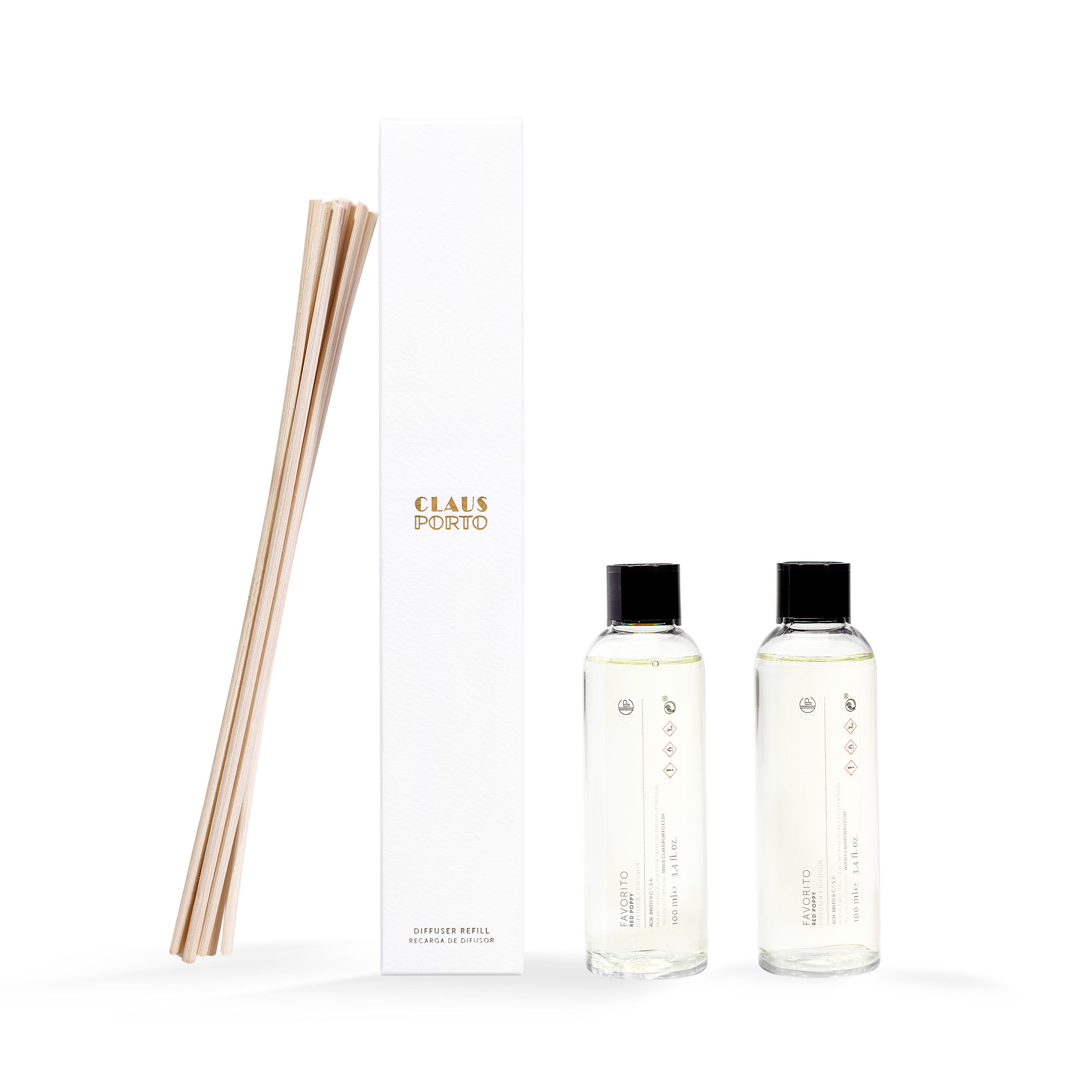 Claus Porto Home Diffusers Favorito Red Poppy Geurstokjes Refill 200 ml