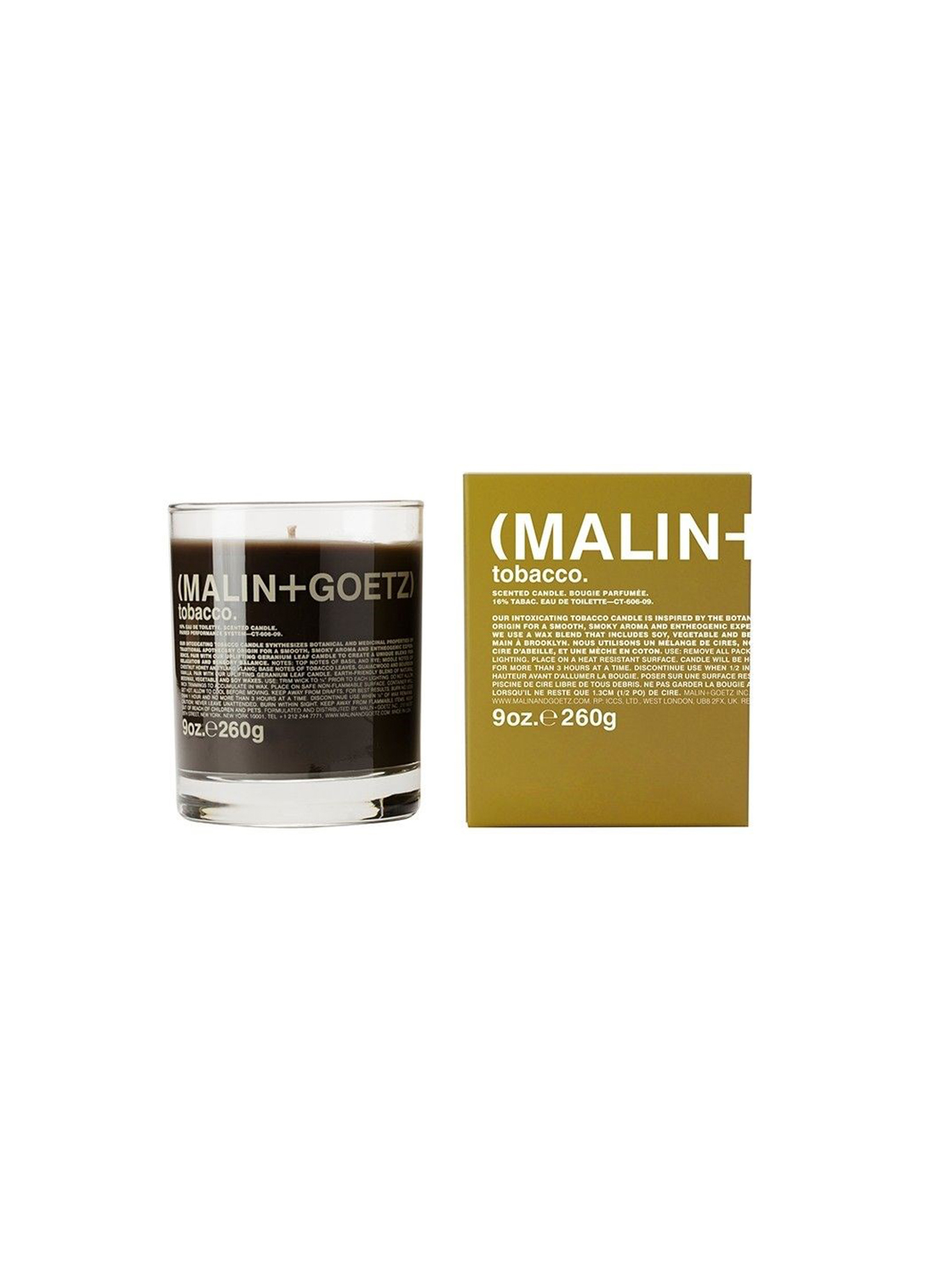 Malin + Goetz Candles Tobacco Scented Candle Geurkaars 260 gr