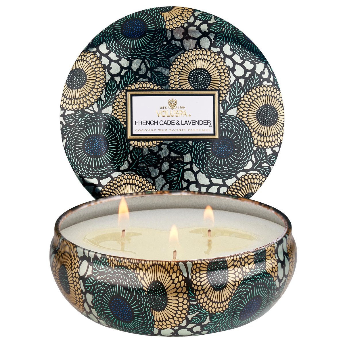 Voluspa Japonica Collection French Cade Lavender 3 Wick Tin Candle Geurkaars  340 gr