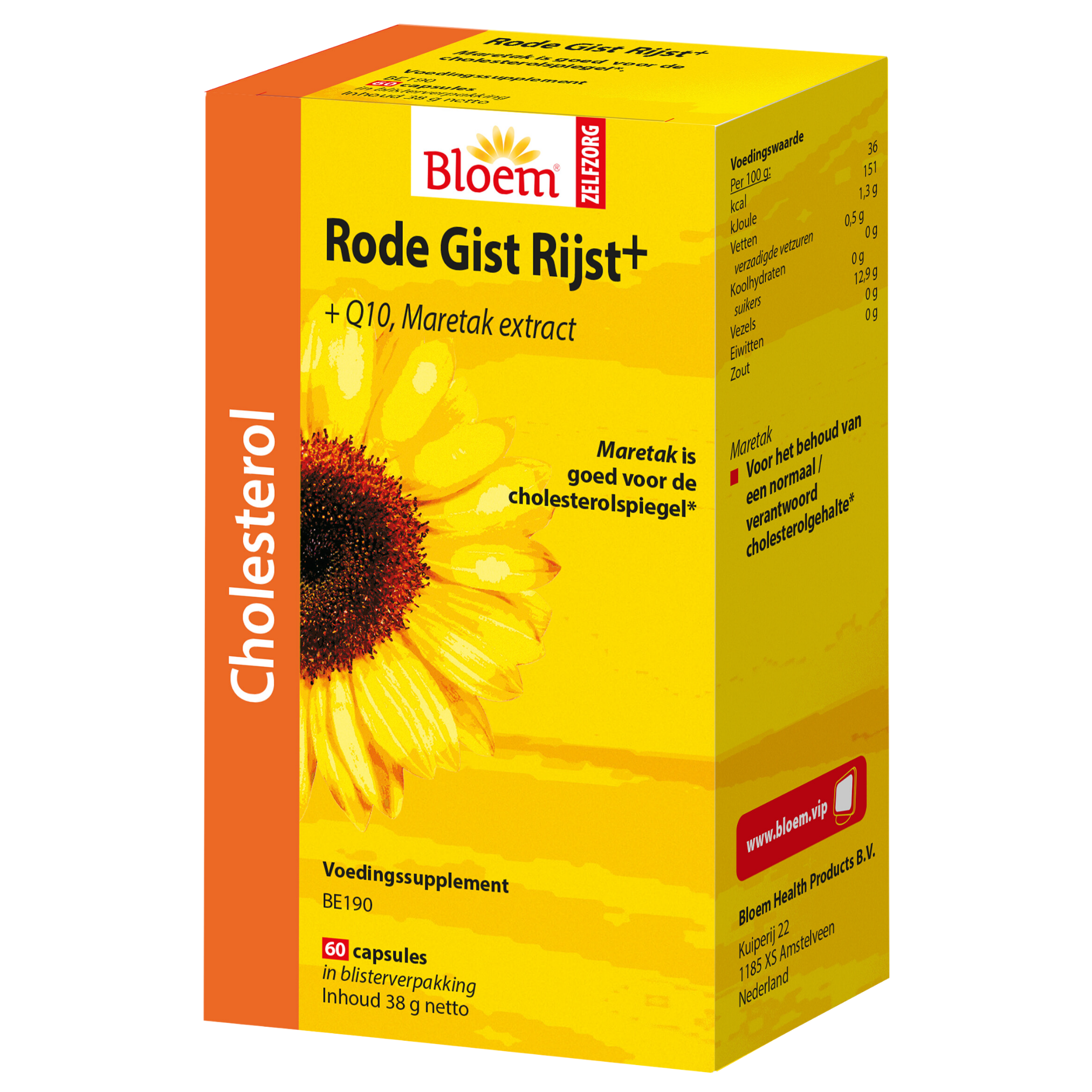 Bloem Rode Gist Rijst+ Capsules 60 Cap