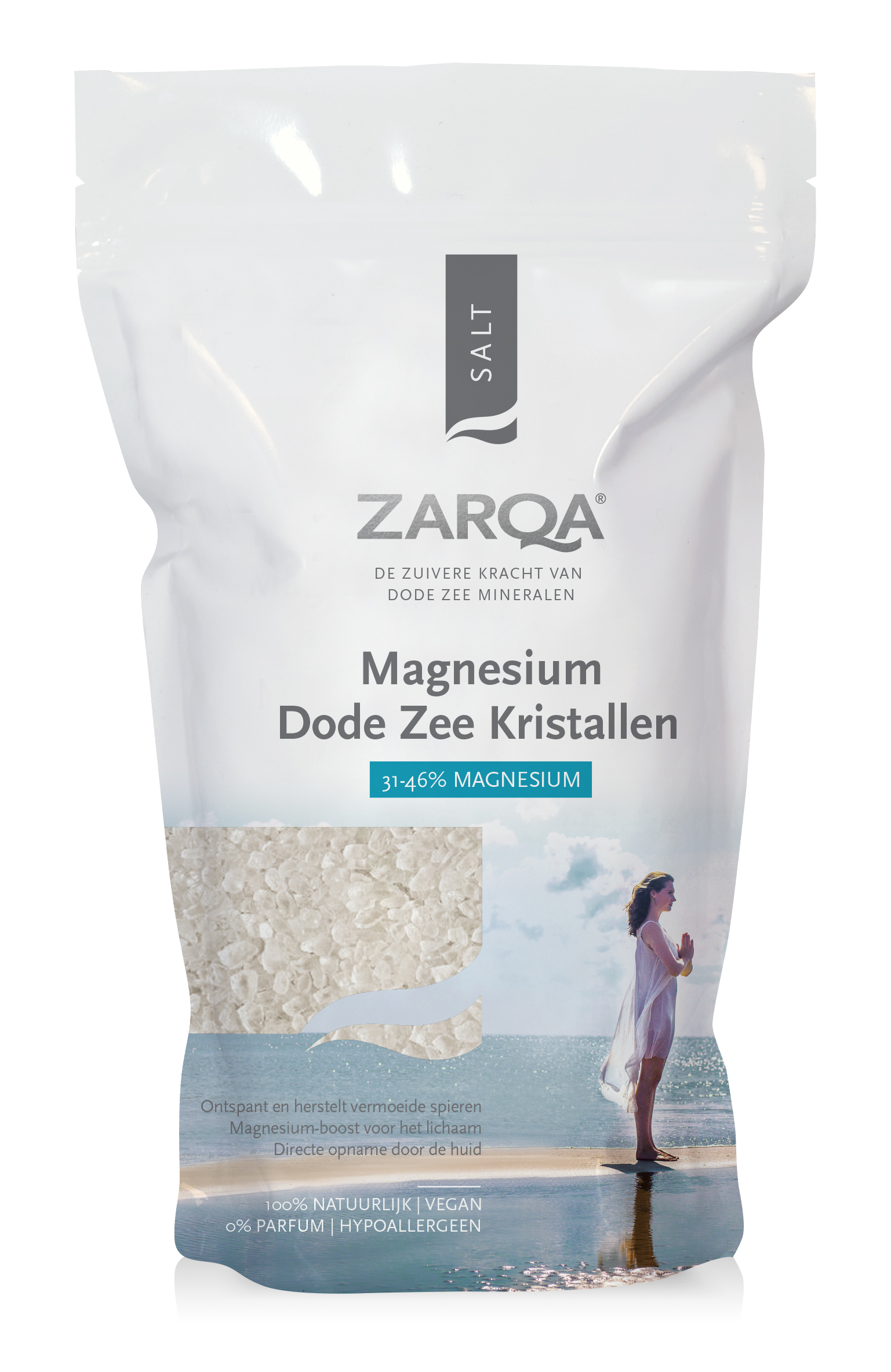 Zarqa Salt Pure Dead Sea Magnesium Crystals Badzout  1000 gr