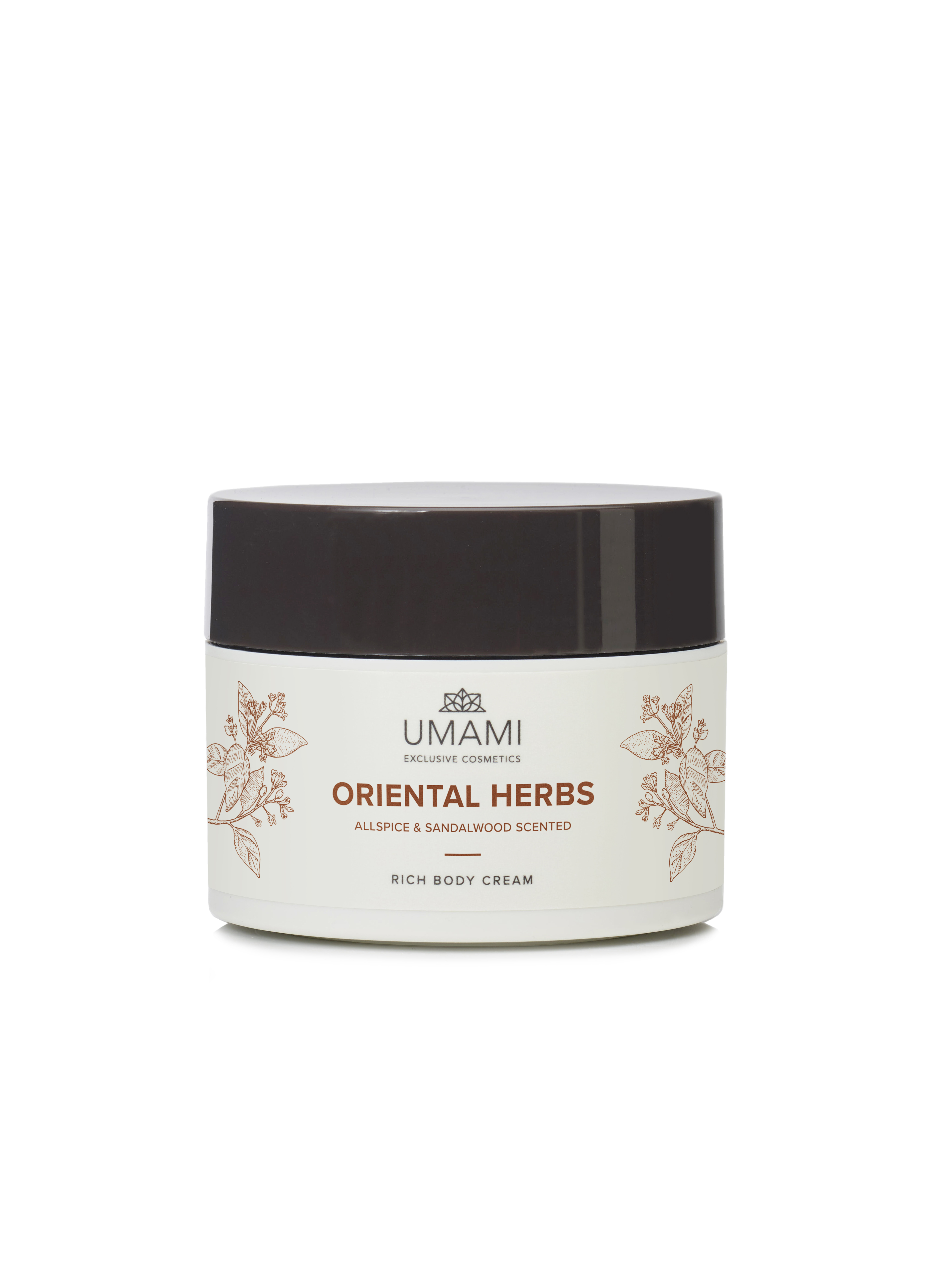 Umami Exclusive Cosmetics Oriental Herbs Crème riche corporelle Piment et Bois de Santal 250ml