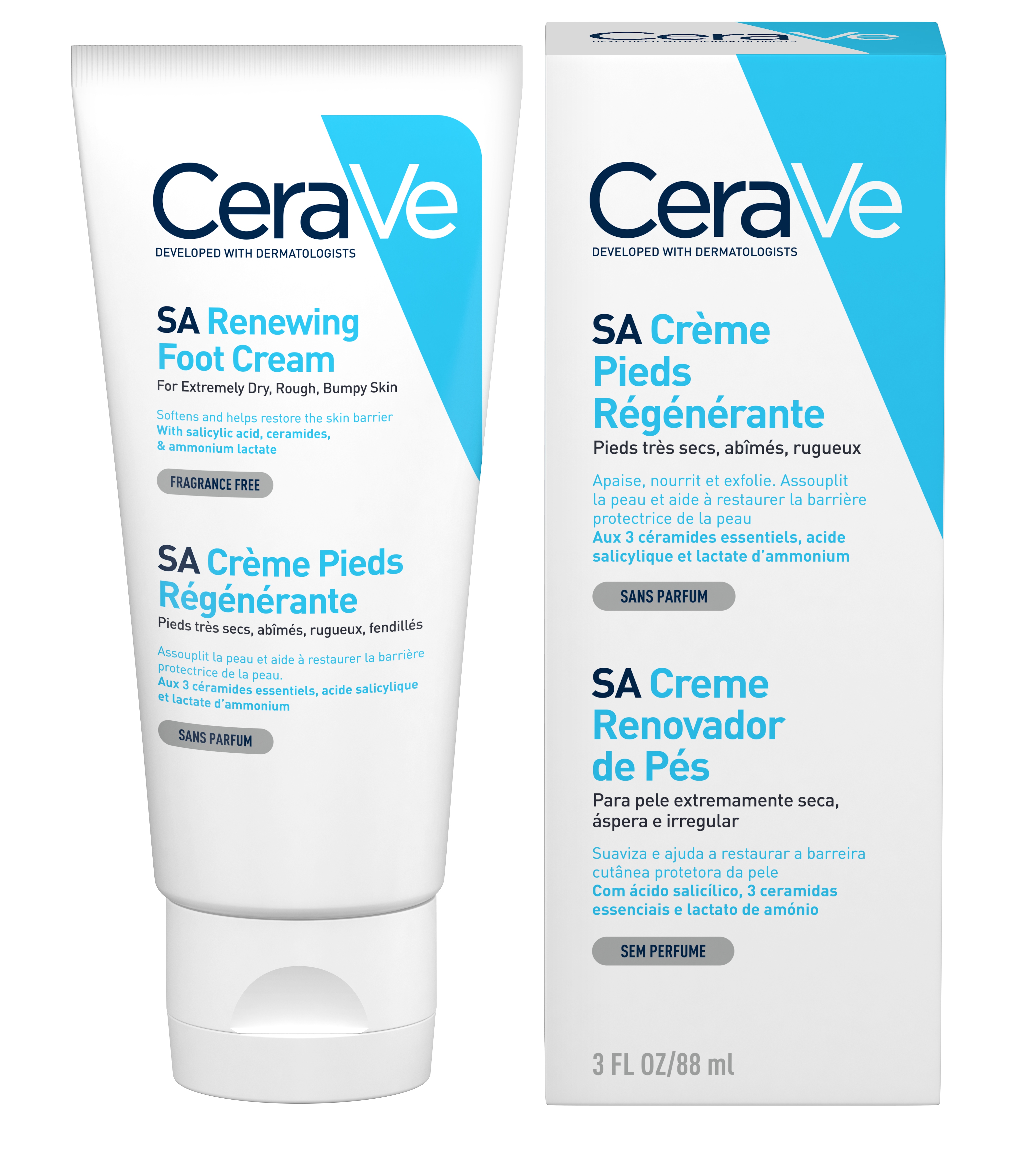 CeraVe Corps Crème pieds régénérante SA