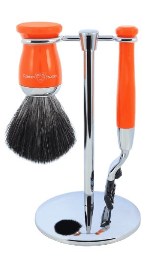 Edwin Jagger Shaving Sets Gillette Mach 3 3pc Orange & Chrome Plated Set Ref.S21M720CR 1 Pak